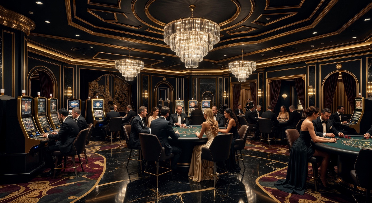 Premium luxury casino interior dark gold